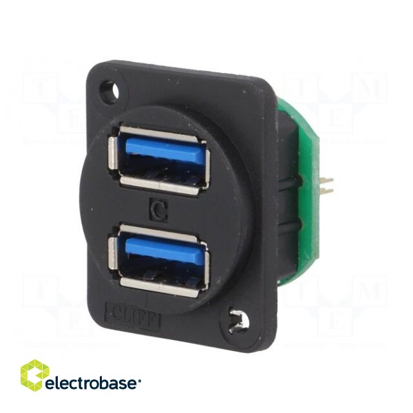 Socket | USB A | for panel mounting,plain screw hole,screw image 1
