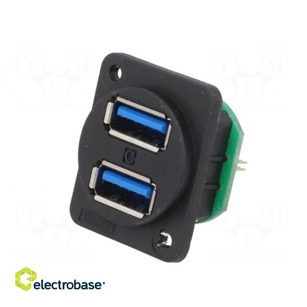 Socket | USB A | for panel mounting,plain screw hole,screw image 2