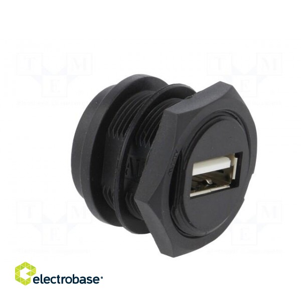 Socket | USB A | for panel mounting,screw | THT | straight | USB 2.0 image 8