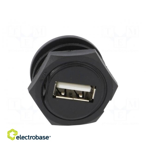 Socket | USB A | for panel mounting,screw | THT | straight | USB 2.0 image 9