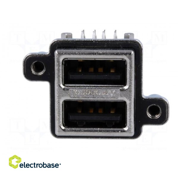 Socket | USB A | MUSB | on PCBs,for panel mounting,screw | THT | PIN: 8 image 9
