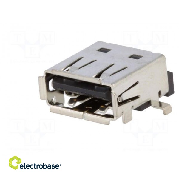 Socket | USB A | on PCBs | SMT | PIN: 4 | horizontal | USB 2.0 image 2