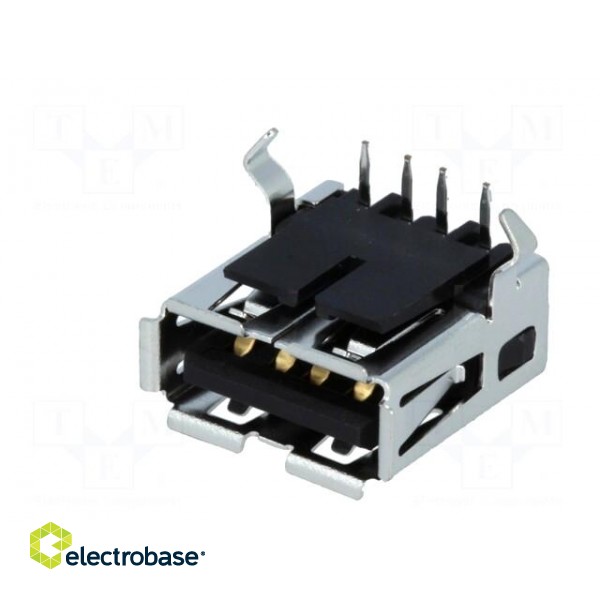 Socket | USB A | on PCBs | THT | PIN: 4 | angled 90° image 2
