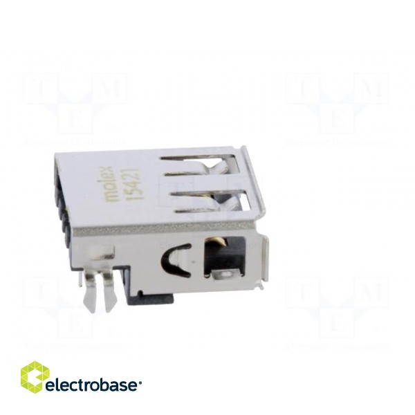 Socket | USB A | on PCBs | THT | PIN: 4 | angled 90° | middle board mount paveikslėlis 7
