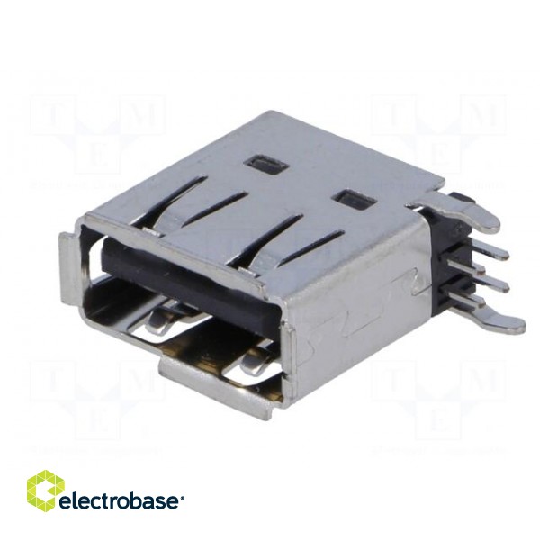 Socket | USB A | on PCBs | THT | PIN: 4 | side,angled 90° | USB 2.0 image 2