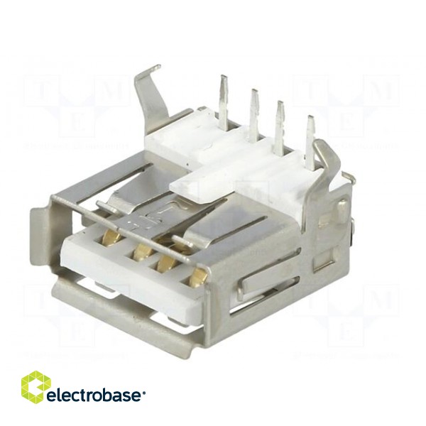 Socket | USB A | THT | angled 90° paveikslėlis 2