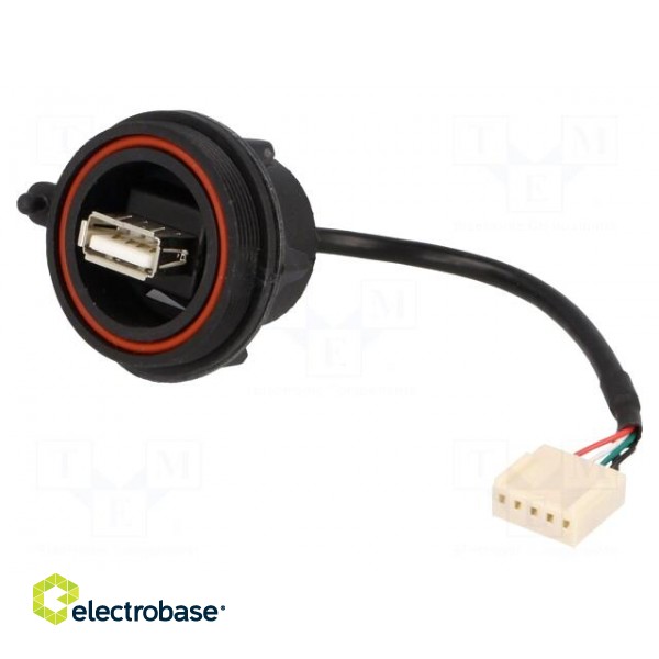 Socket | USB A | USB Buccaneer | for panel mounting,rear side nut image 1