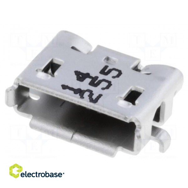 Socket | USB AB micro | on PCBs | SMT | PIN: 5 | horizontal | gold-plated image 1