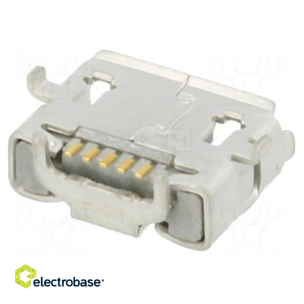 Socket | USB AB micro | on PCBs | SMT | PIN: 5 | horizontal | reel image 2