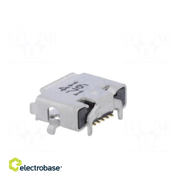 Socket | USB AB micro | on PCBs | SMT | PIN: 5 | horizontal | inverse image 4