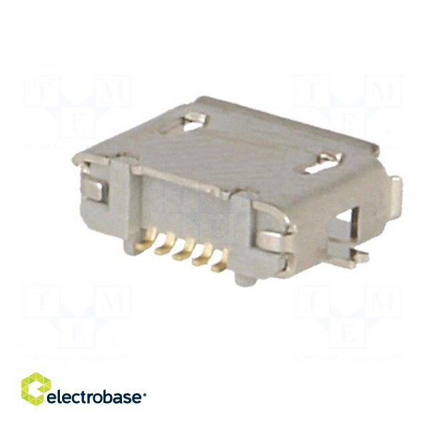 Socket | USB AB micro | SMT | PIN: 5 | USB 2.0 | gold-plated image 6