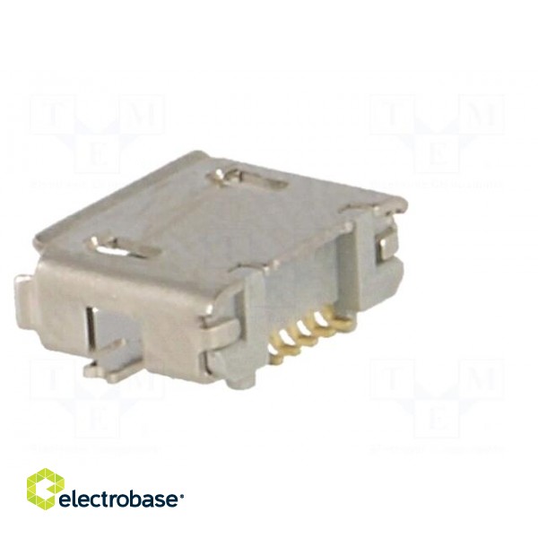 Socket | USB AB micro | SMT | PIN: 5 | USB 2.0 | gold-plated image 4