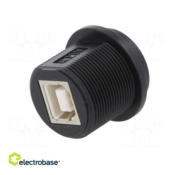 Socket | USB B | for panel mounting,screw | THT | straight | USB 2.0 image 2