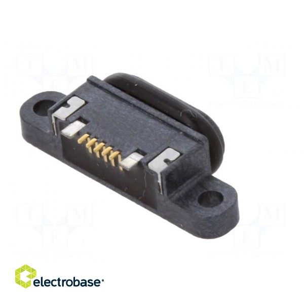 Socket | USB B micro | SMT | PIN: 5 | with seal | USB 2.0 | IPX7 image 6