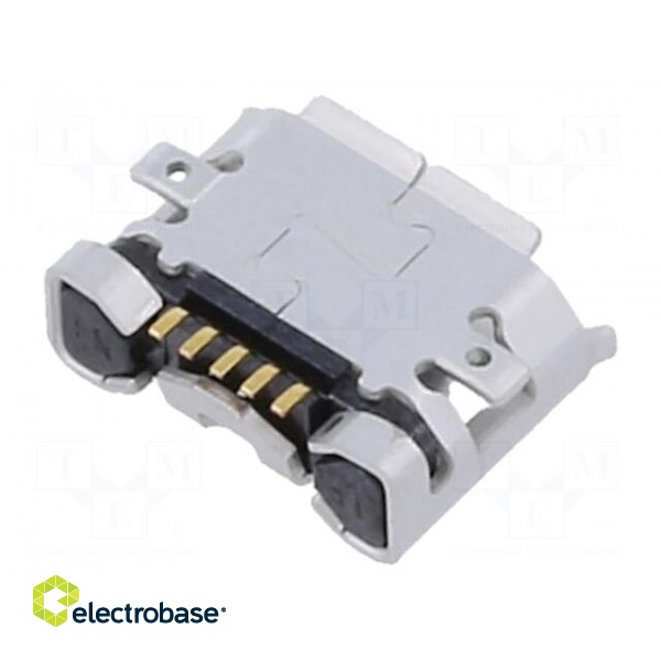 Socket | USB B micro | ZX | on PCBs | SMT | PIN: 5 | horizontal | USB 2.0 image 2