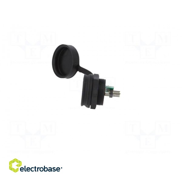 Socket | USB B mini | 1310 | for panel mounting,rear side nut | THT image 3