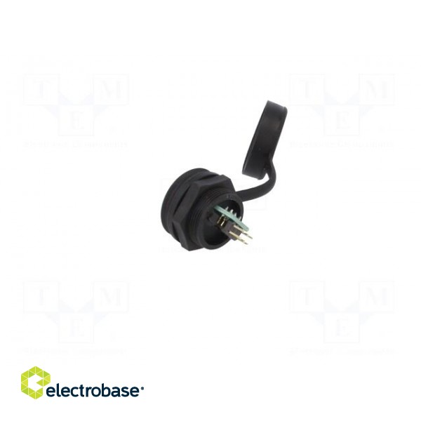 Socket | USB B mini | 1310 | for panel mounting,rear side nut | THT image 4