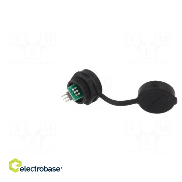 Socket | USB B mini | 1310 | for panel mounting,rear side nut | THT image 6
