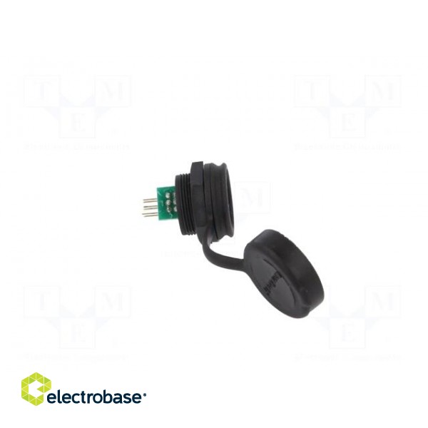 Socket | USB B mini | 1310 | for panel mounting,rear side nut | THT image 7