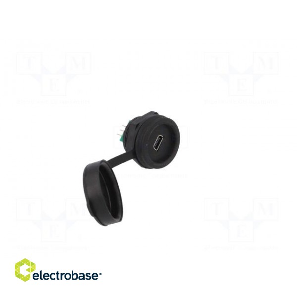 Socket | USB B mini | 1310 | for panel mounting,rear side nut | THT paveikslėlis 8