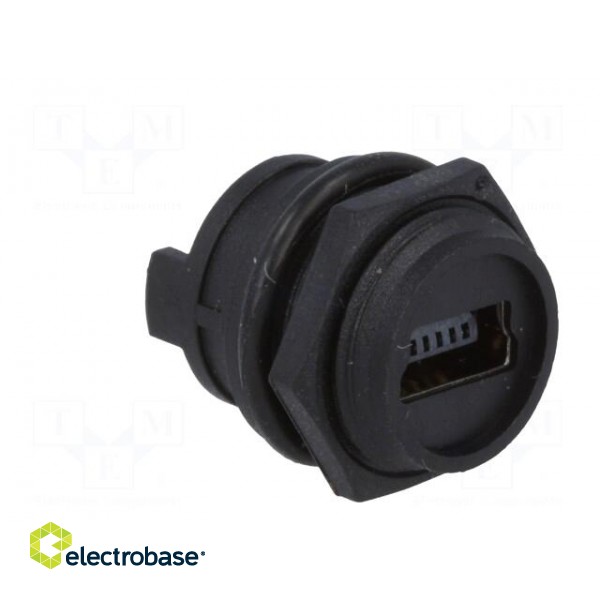 Socket | USB B mini | for panel mounting | soldering | straight | IP67 image 8