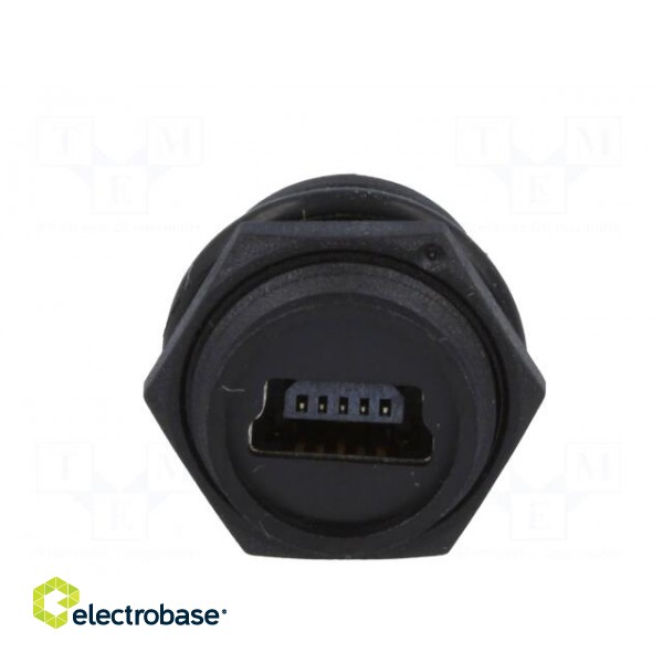 Socket | USB B mini | for panel mounting | soldering | straight | IP67 image 9