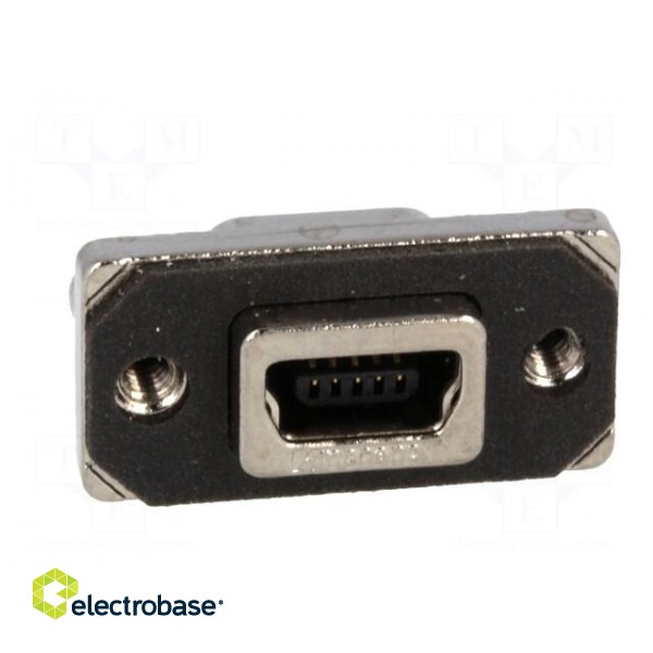 Socket | USB B mini | MUSB | on PCBs,for panel mounting,screw | THT image 9