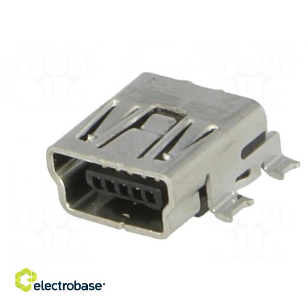 Socket | USB B mini | on PCBs | SMT | PIN: 5 | horizontal фото 2