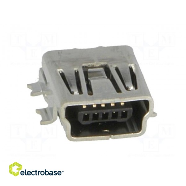 Socket | USB B mini | on PCBs | SMT | PIN: 5 | horizontal image 9