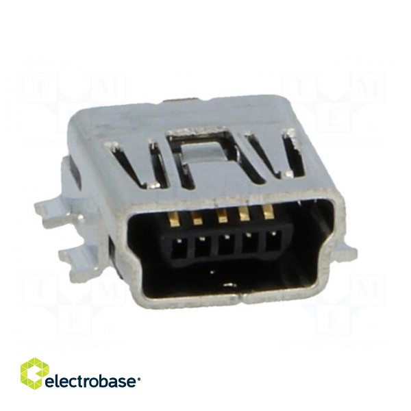 Socket | USB B mini | on PCBs | SMT | PIN: 5 | horizontal | gold-plated image 9