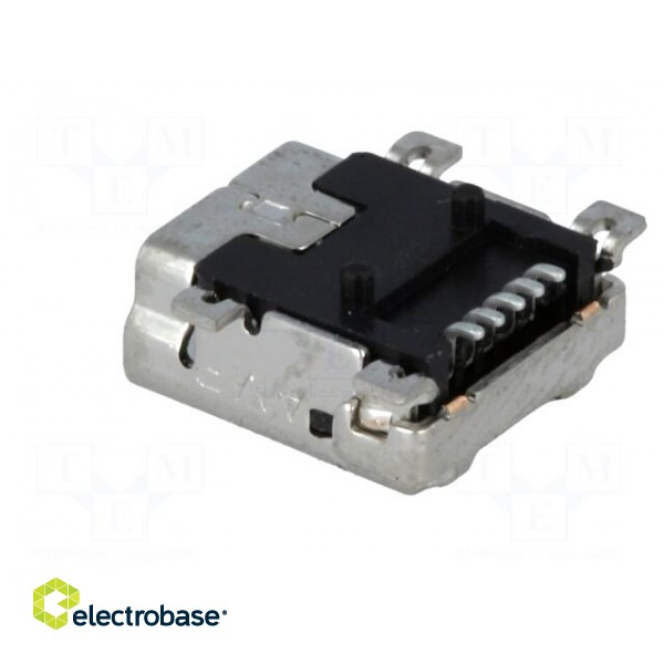 Socket | USB B mini | on PCBs | SMT | PIN: 5 | horizontal image 4