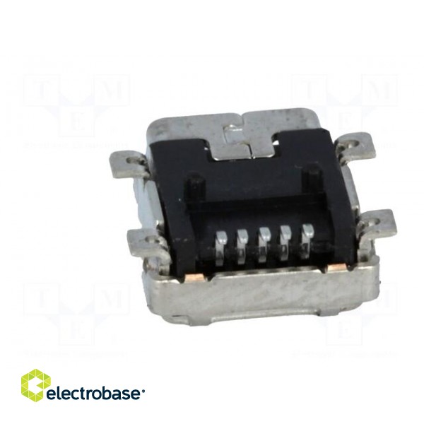 Socket | USB B mini | on PCBs | SMT | PIN: 5 | horizontal image 5