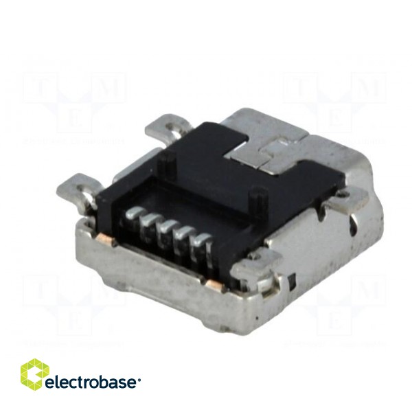 Socket | USB B mini | on PCBs | SMT | PIN: 5 | horizontal image 6