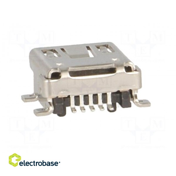 Socket | USB B mini | on PCBs | SMT | PIN: 5 | horizontal | Package: reel image 5