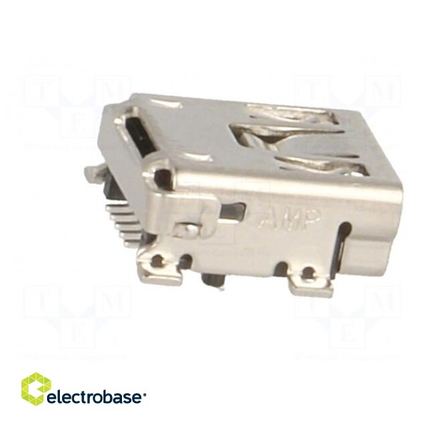 Socket | USB B mini | on PCBs | SMT | PIN: 5 | horizontal | Package: reel image 7