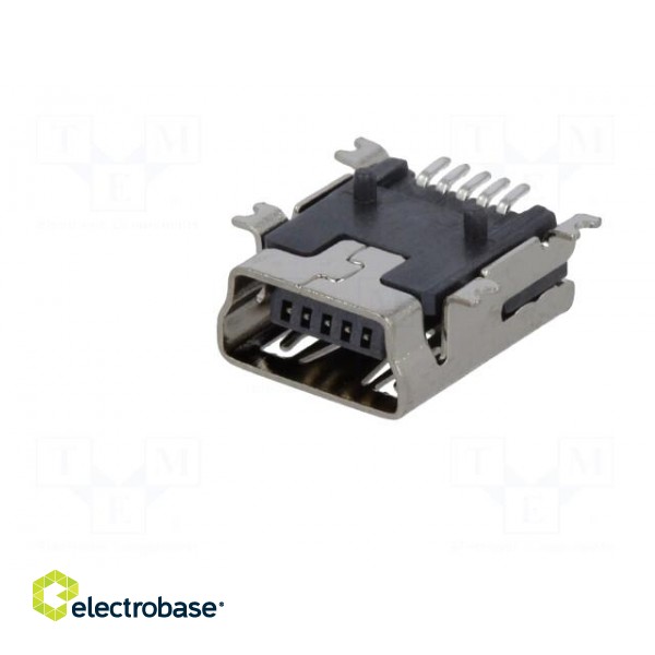 Socket | USB B mini | on PCBs | SMT | PIN: 5 | horizontal | USB 2.0 | 1A image 2