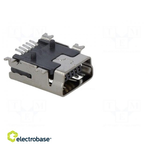Socket | USB B mini | on PCBs | SMT | PIN: 5 | horizontal | USB 2.0 | 1A image 8