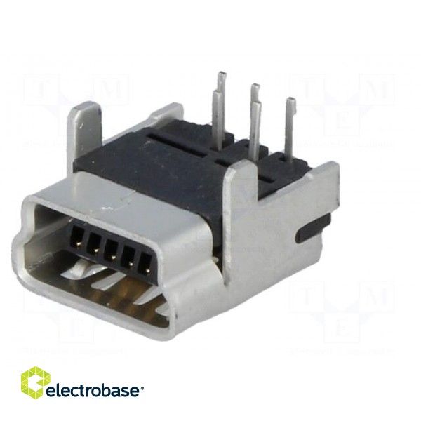 Socket | USB B mini | on PCBs | THT | PIN: 5 | angled 90° image 2