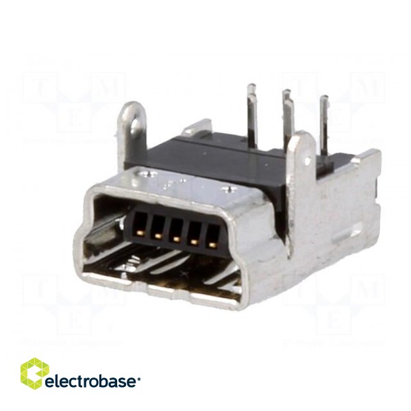 Socket | USB B mini | on PCBs | THT | PIN: 5 | angled 90° | USB 2.0 | reel image 2