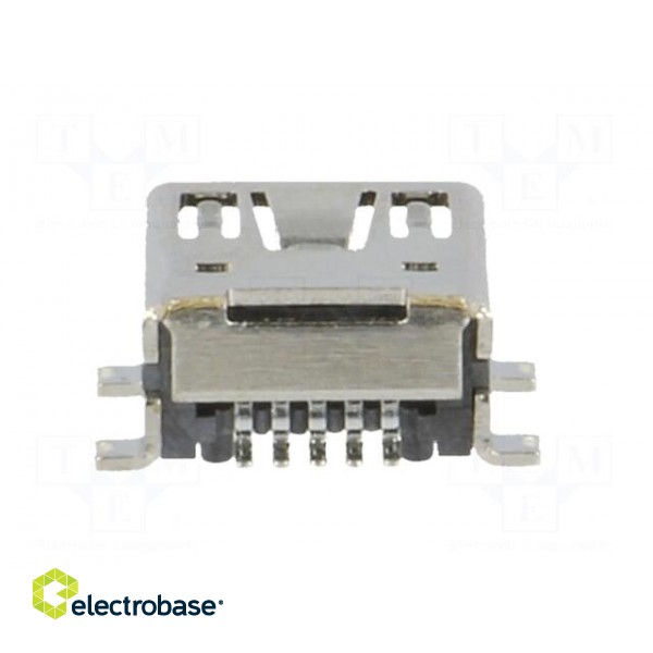 Socket | USB B mini | SMT | horizontal | USB 2.0 | gold-plated image 5