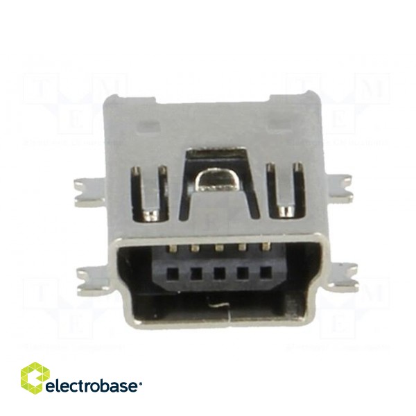 Socket | USB B mini | SMT | horizontal | USB 2.0 | gold-plated image 9