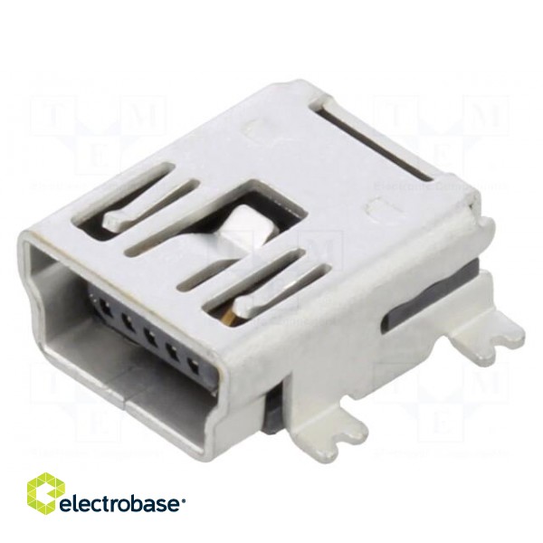 Socket | USB B mini | SMT | PIN: 5 | horizontal | USB 2.0 | 1A image 1