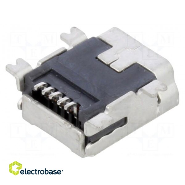 Socket | USB B mini | SMT | PIN: 5 | horizontal | USB 2.0 | 1A image 2