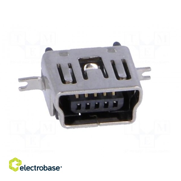 Socket | USB B mini | SMT | vertical | USB 2.0 | gold-plated image 9