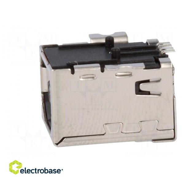 Socket | USB B | on PCBs | SMT | PIN: 4 | horizontal image 3