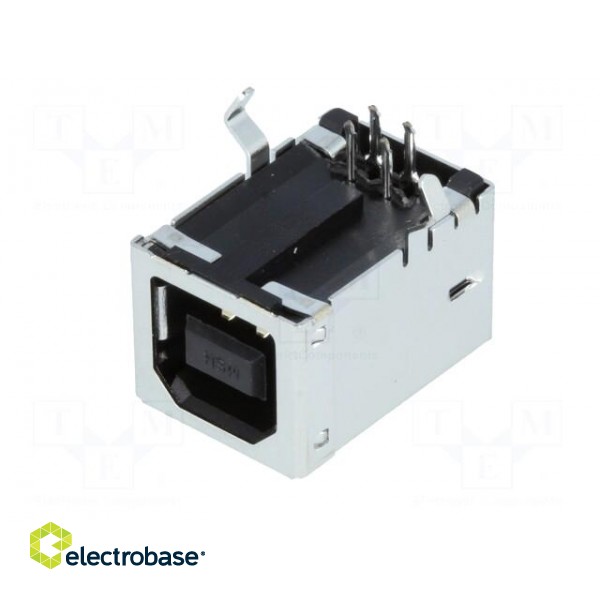 Socket | USB B | on PCBs | THT | PIN: 4 | angled 90° | gold flash image 2