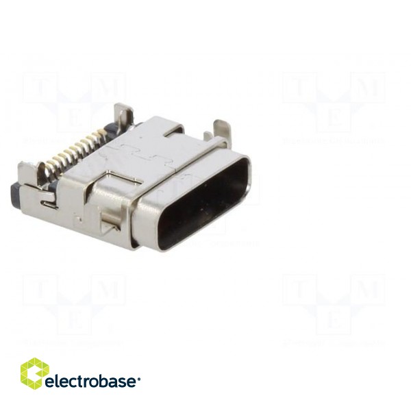 Socket | USB C | on PCBs | SMT | horizontal | USB 3.1 | gold flash | 1A image 8