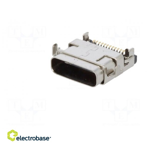 Socket | USB C | on PCBs | SMT | horizontal | USB 3.1 | gold flash | 1A image 2