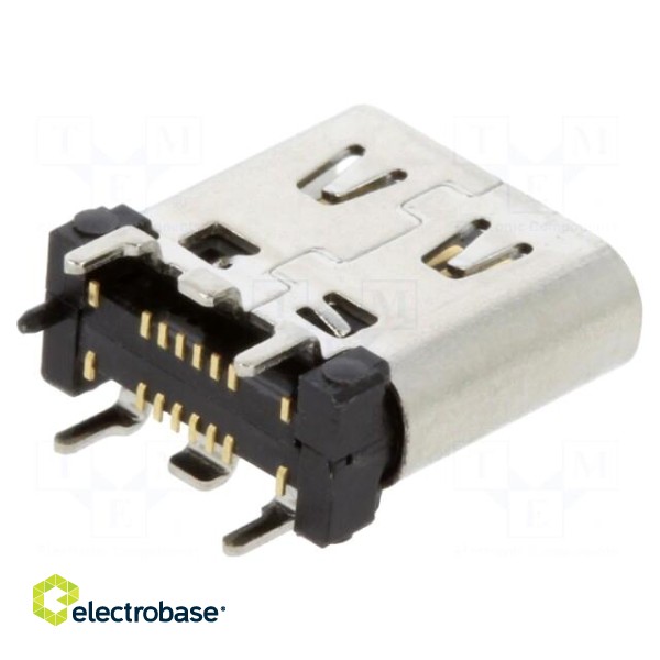 Socket | USB C | on PCBs | SMT | PIN: 16 | vertical | USB 3.1 | 5A | reel image 2