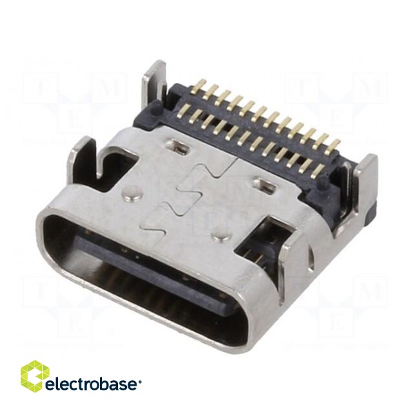 Socket | USB C | on PCBs | SMT | PIN: 24 | angled 90° | USB 3.1 image 2